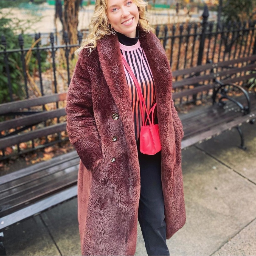 Full length teddy Faux Fur Coat
